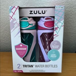 Zulu Tritan Water Bottles 2 Pack - Teal and Purple